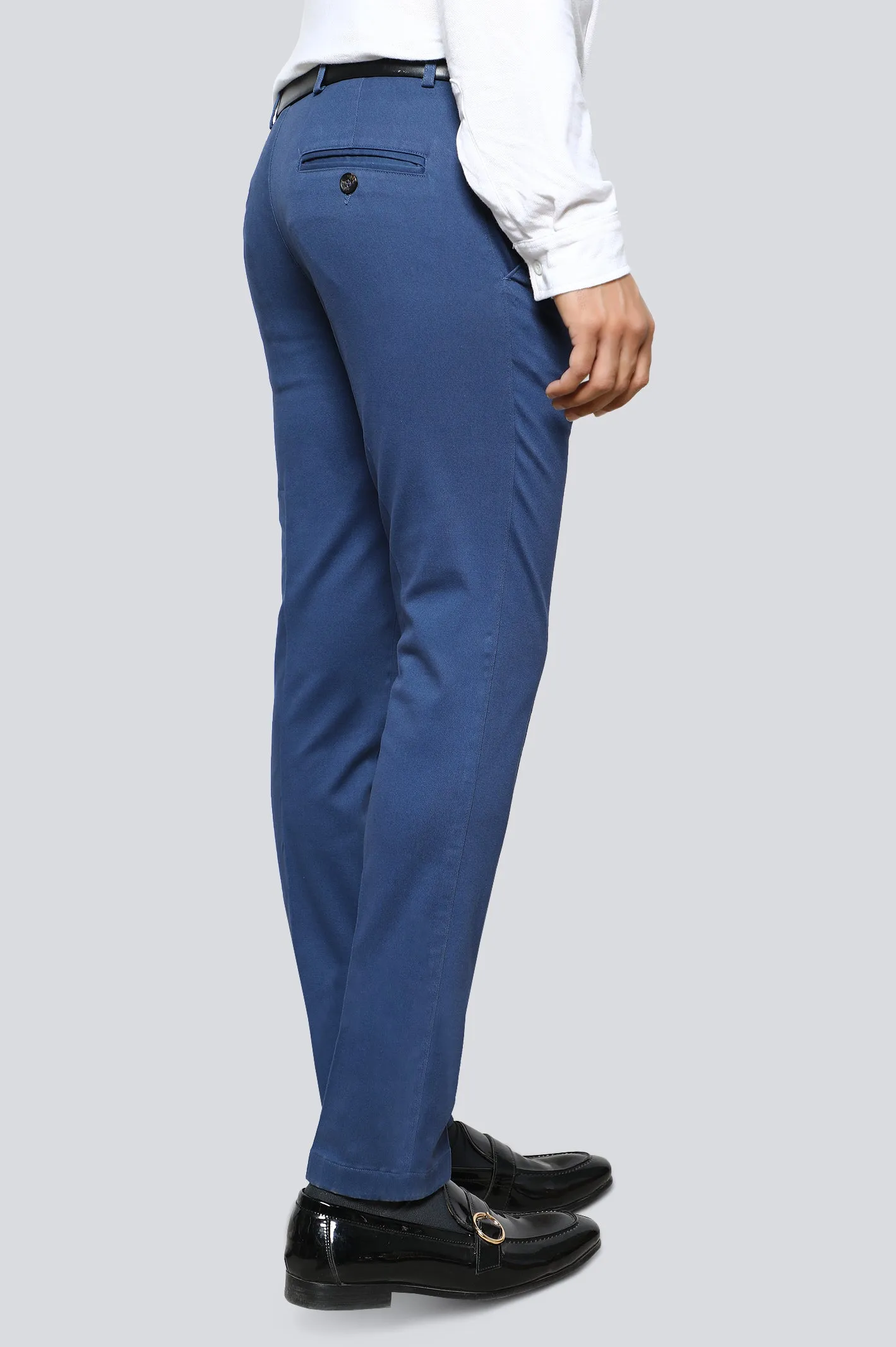 Teal Cotton Smart Fit Trouser