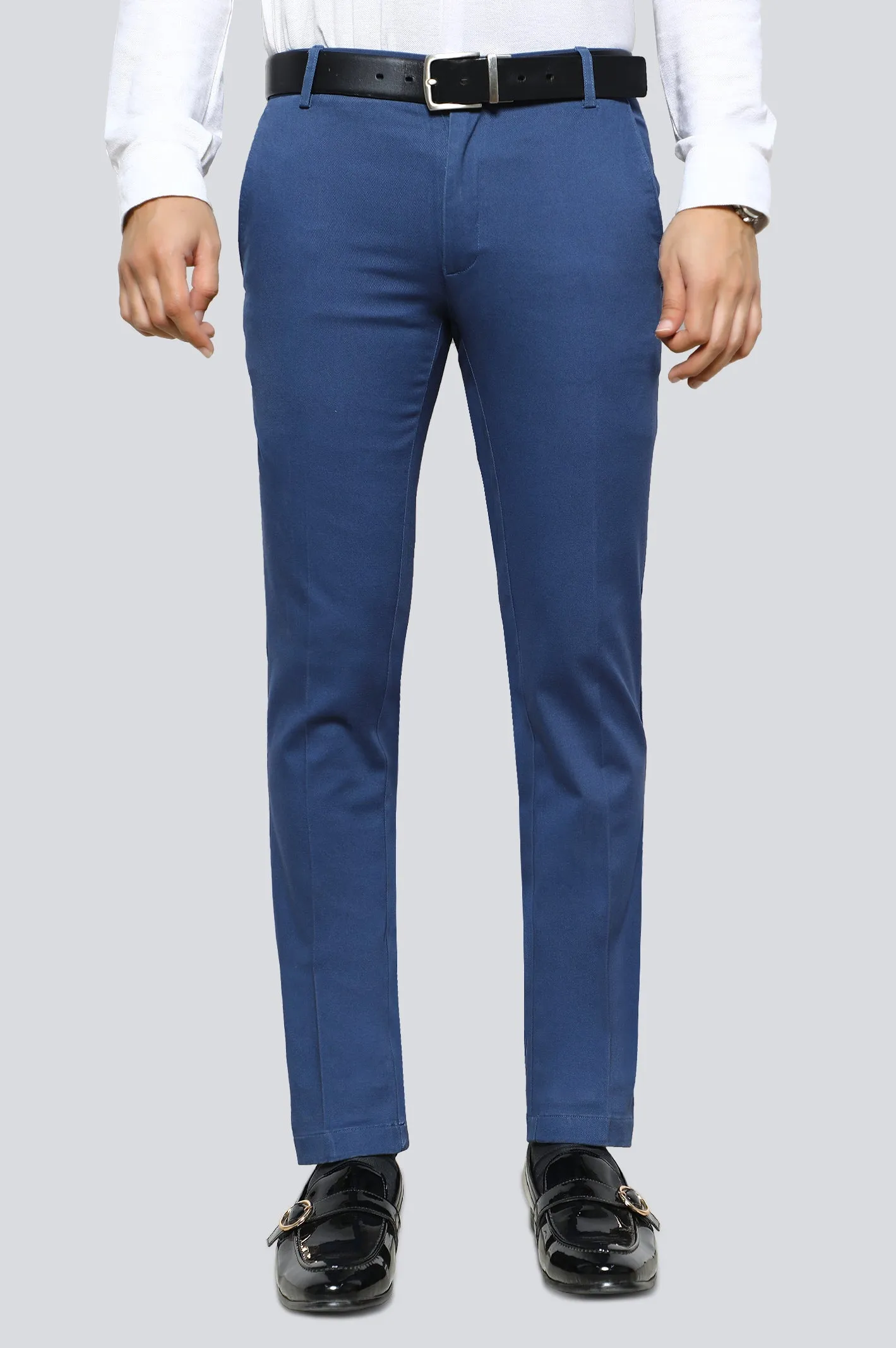 Teal Cotton Smart Fit Trouser