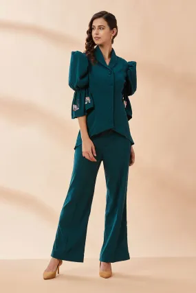 Teal Sequin Blazer Co-Ord Set