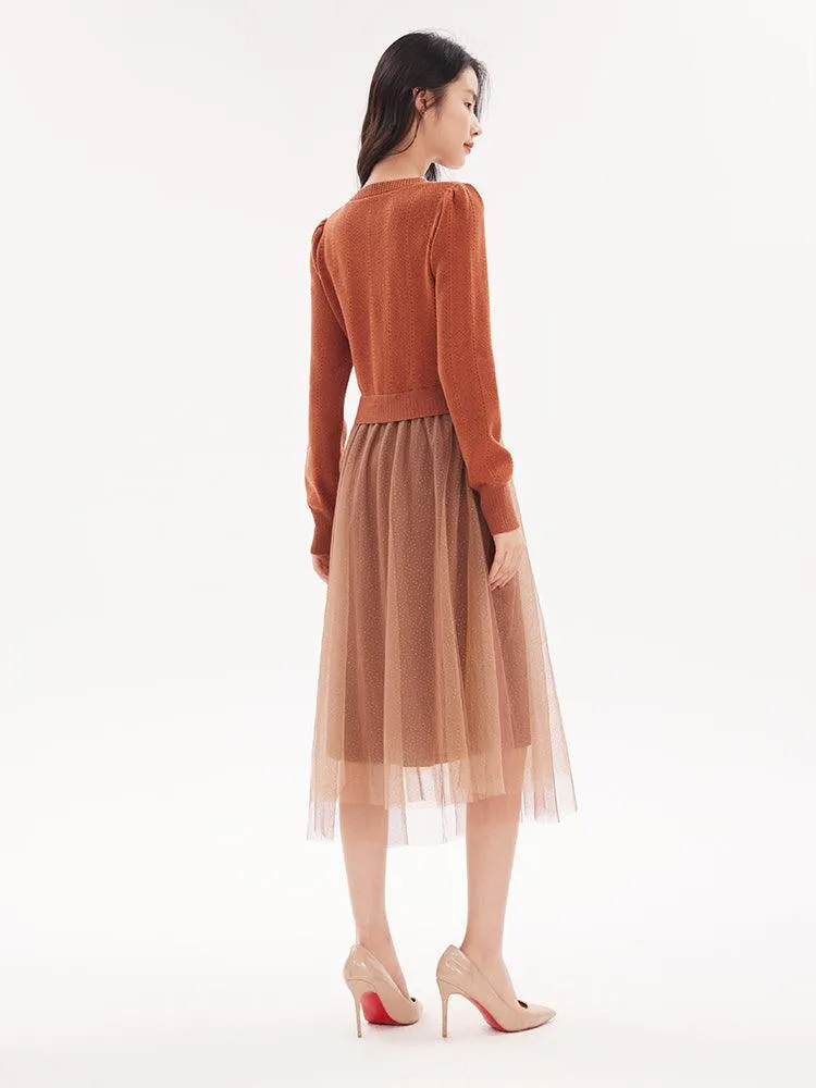 Tencel Wool Double-Layer Dress
