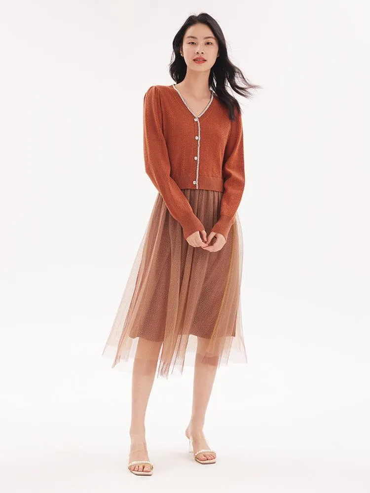Tencel Wool Double-Layer Dress