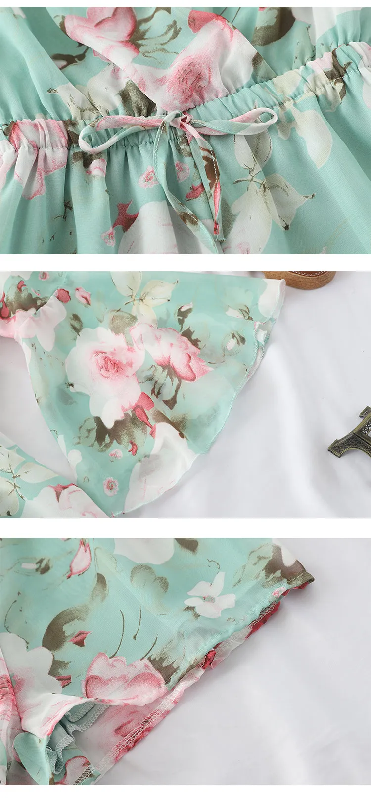 V-neck Floral Printed Rompers