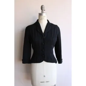 Vintage 1950s Black Rayon New Look Jacket