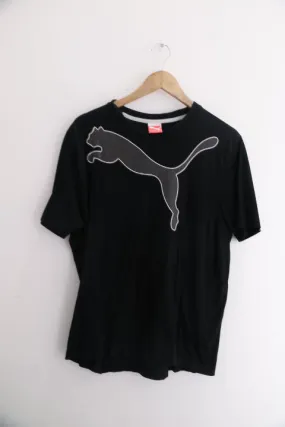 Vintage black puma big logo print mens large tees