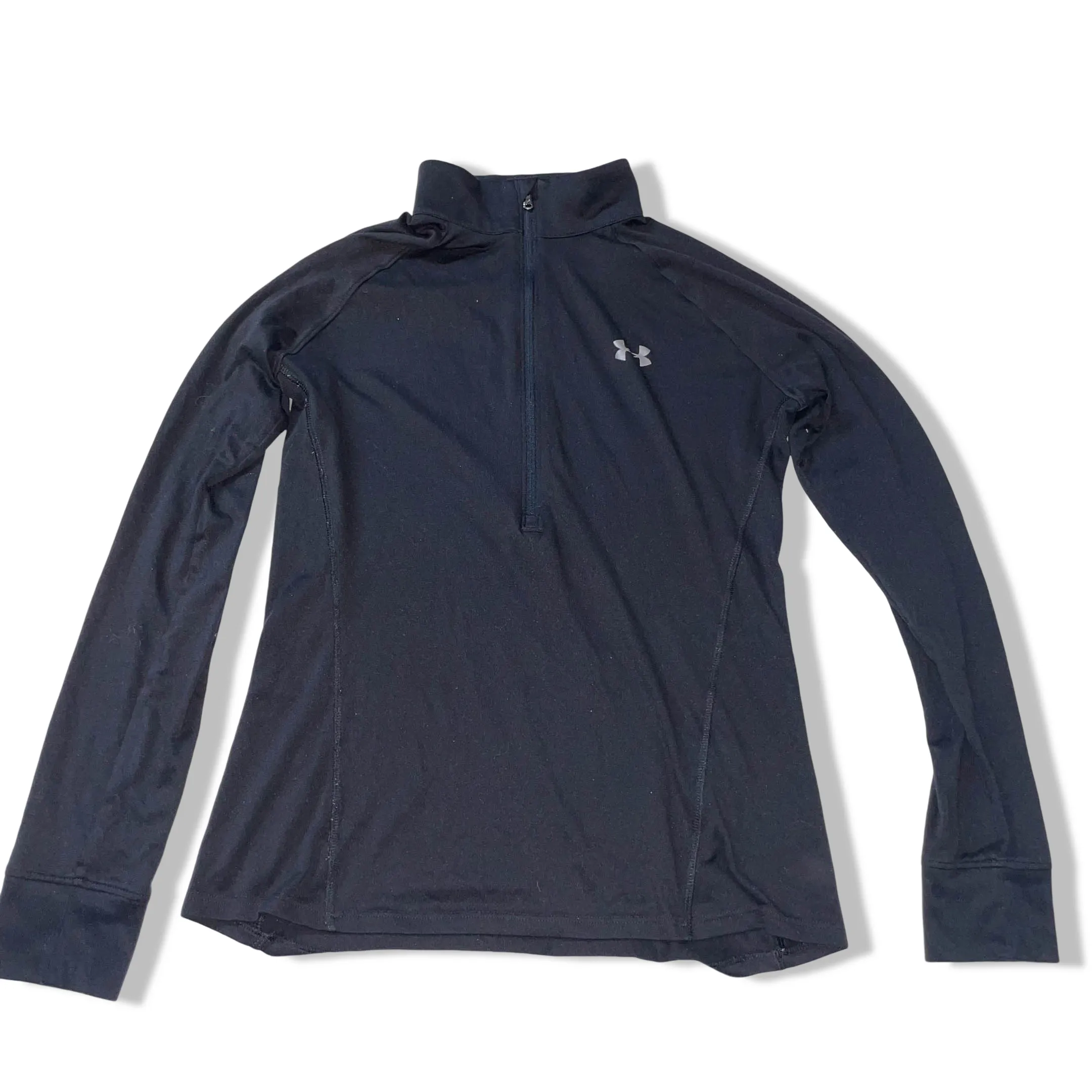 Vintage Black Under Armour Threadbone 1/2 zip high neck sweatshirt in S|SKU 3695