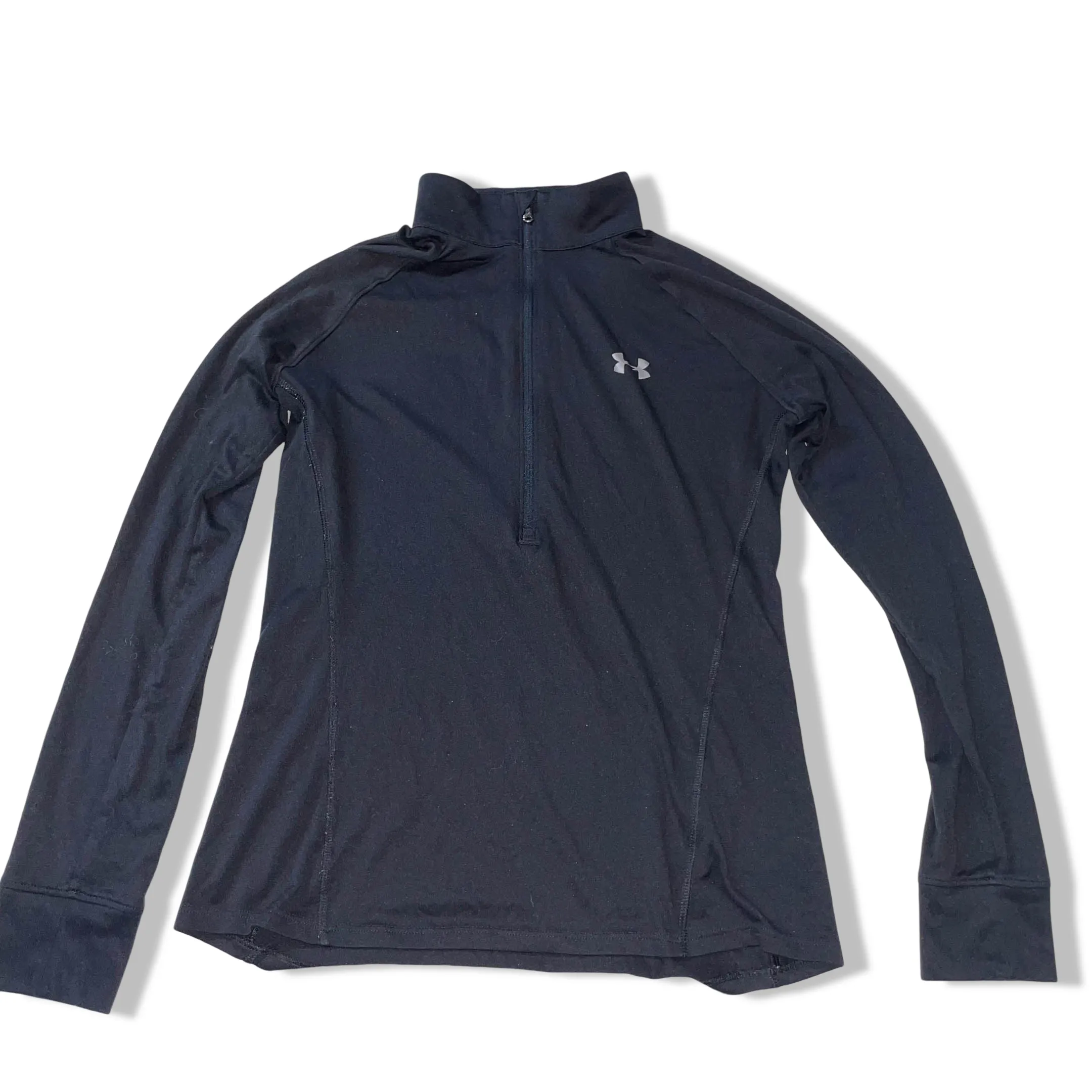 Vintage Black Under Armour Threadbone 1/2 zip high neck sweatshirt in S|SKU 3695