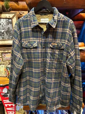 Vintage Field & Stream Sherpa Lined Tan Navy Jacket, XL