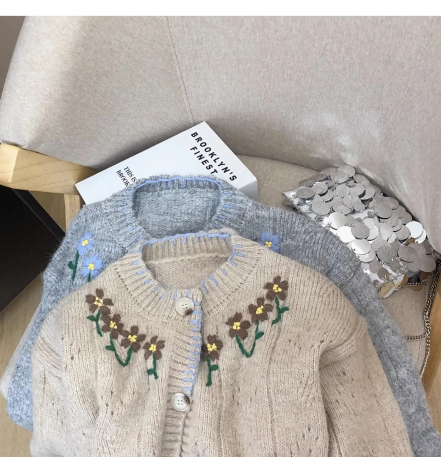 Vintage Flower Embroidered Soft Cardigan
