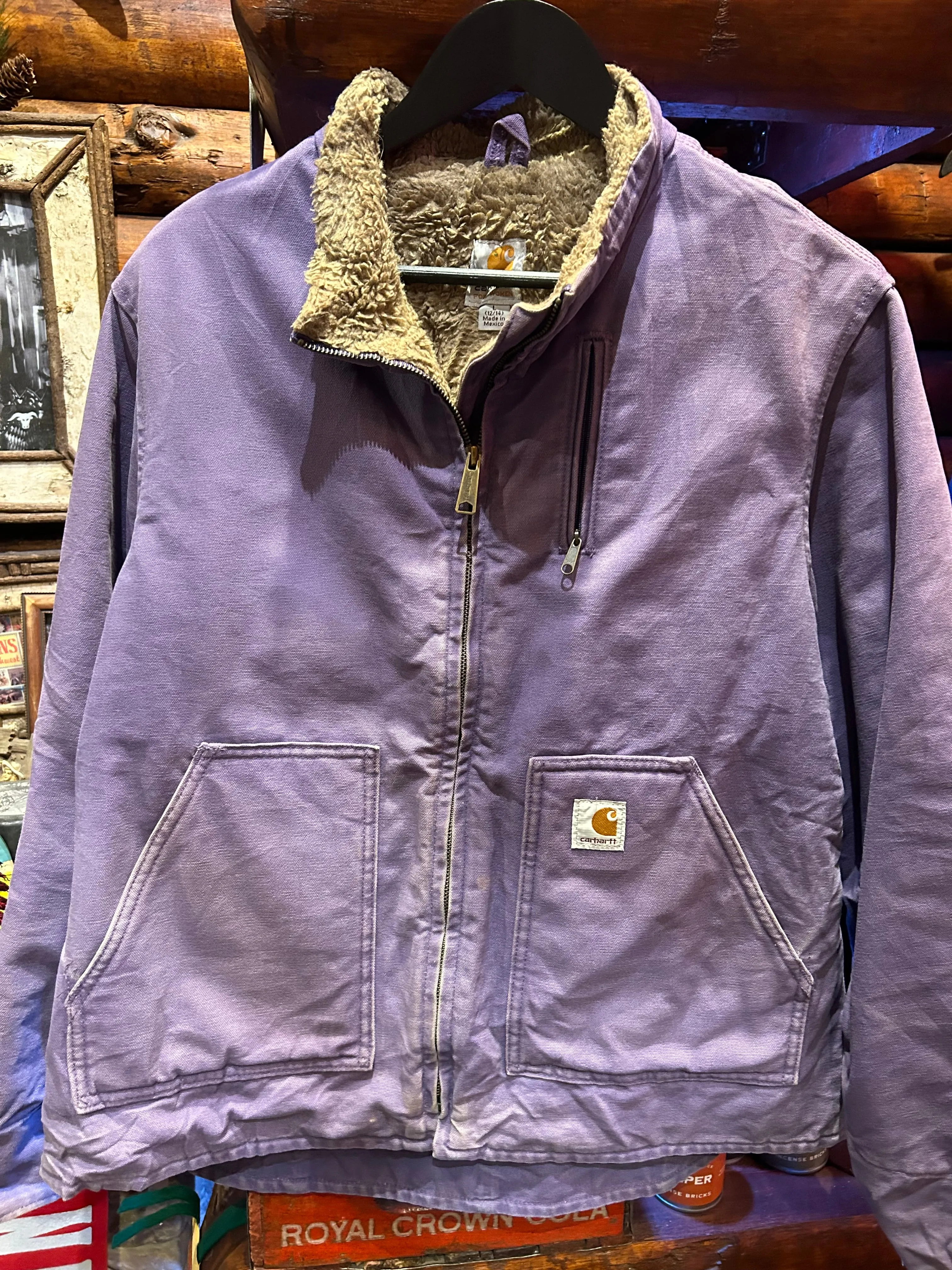 Vintage Lavender Sherpa Lined Carhartt, Womens Large