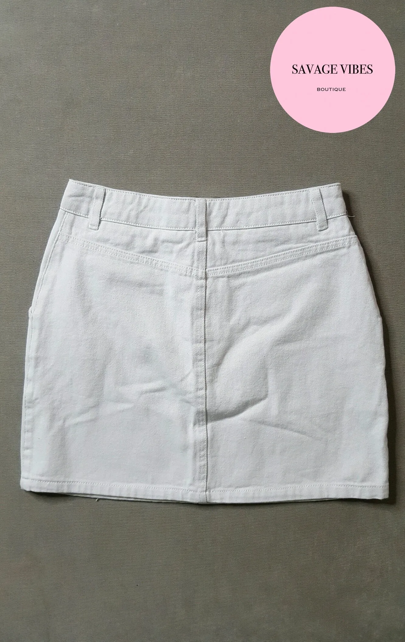 White Denim Skirt