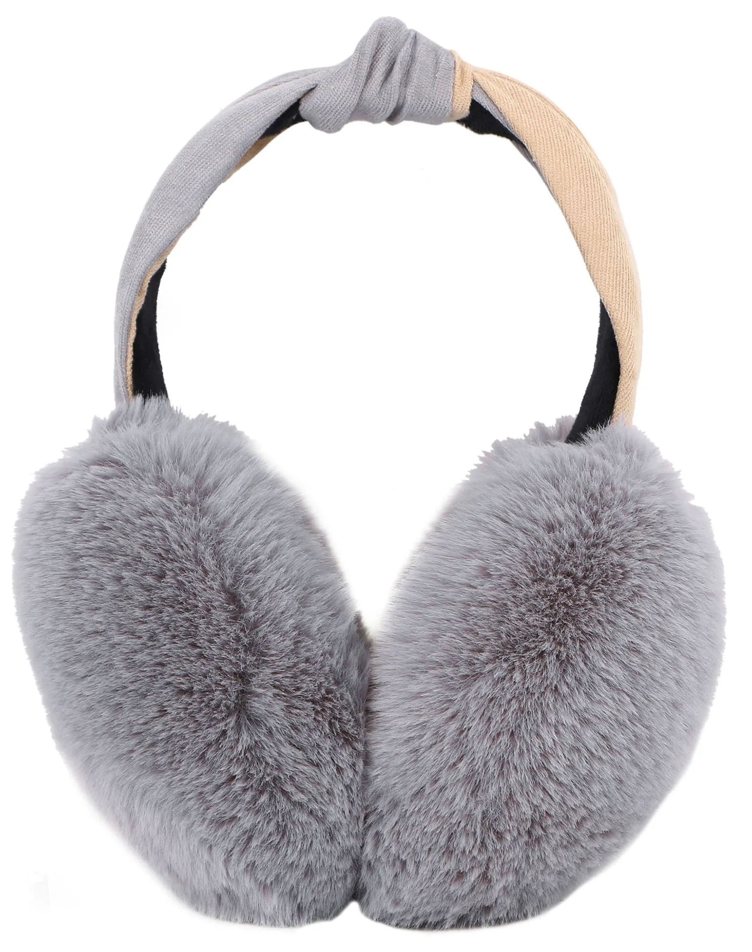 Women's Fur Fleece Winter Earmuffs Ear Warmers Fleece Bow