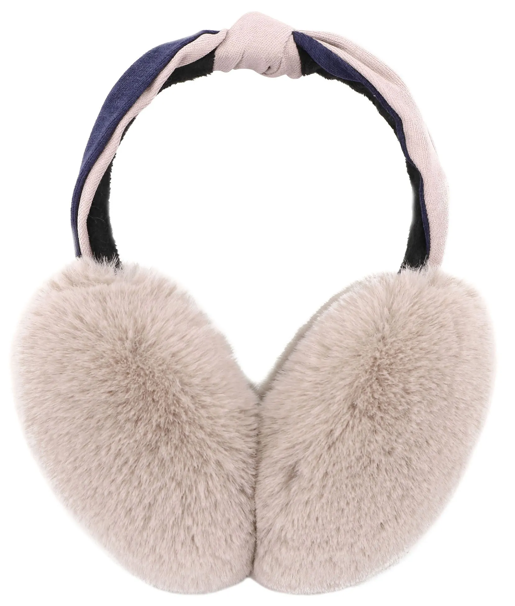 Women's Fur Fleece Winter Earmuffs Ear Warmers Fleece Bow