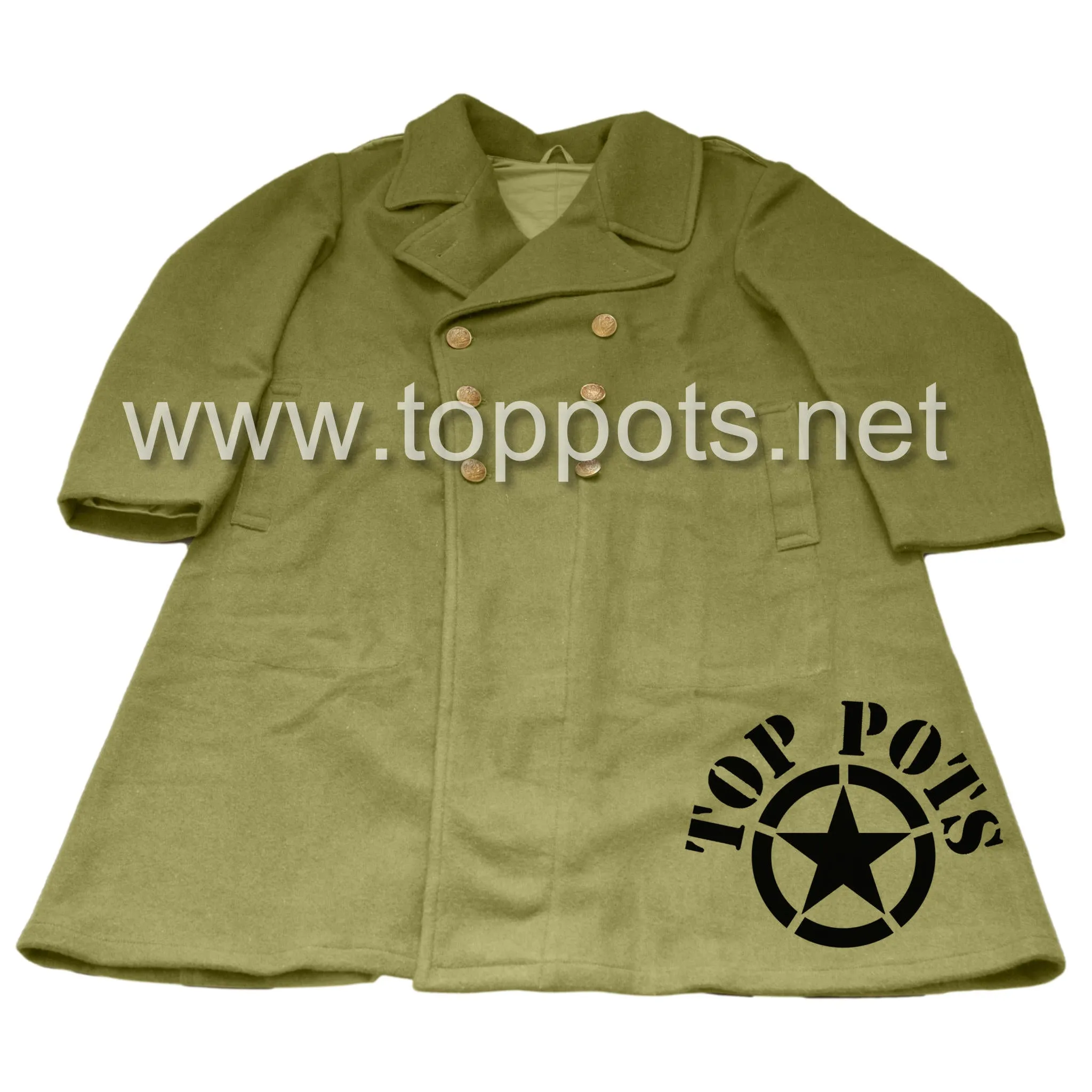 WWII US Army Reproduction M1939 Wool Enlisted Service Uniform Greatcoat Overcoat – Wool