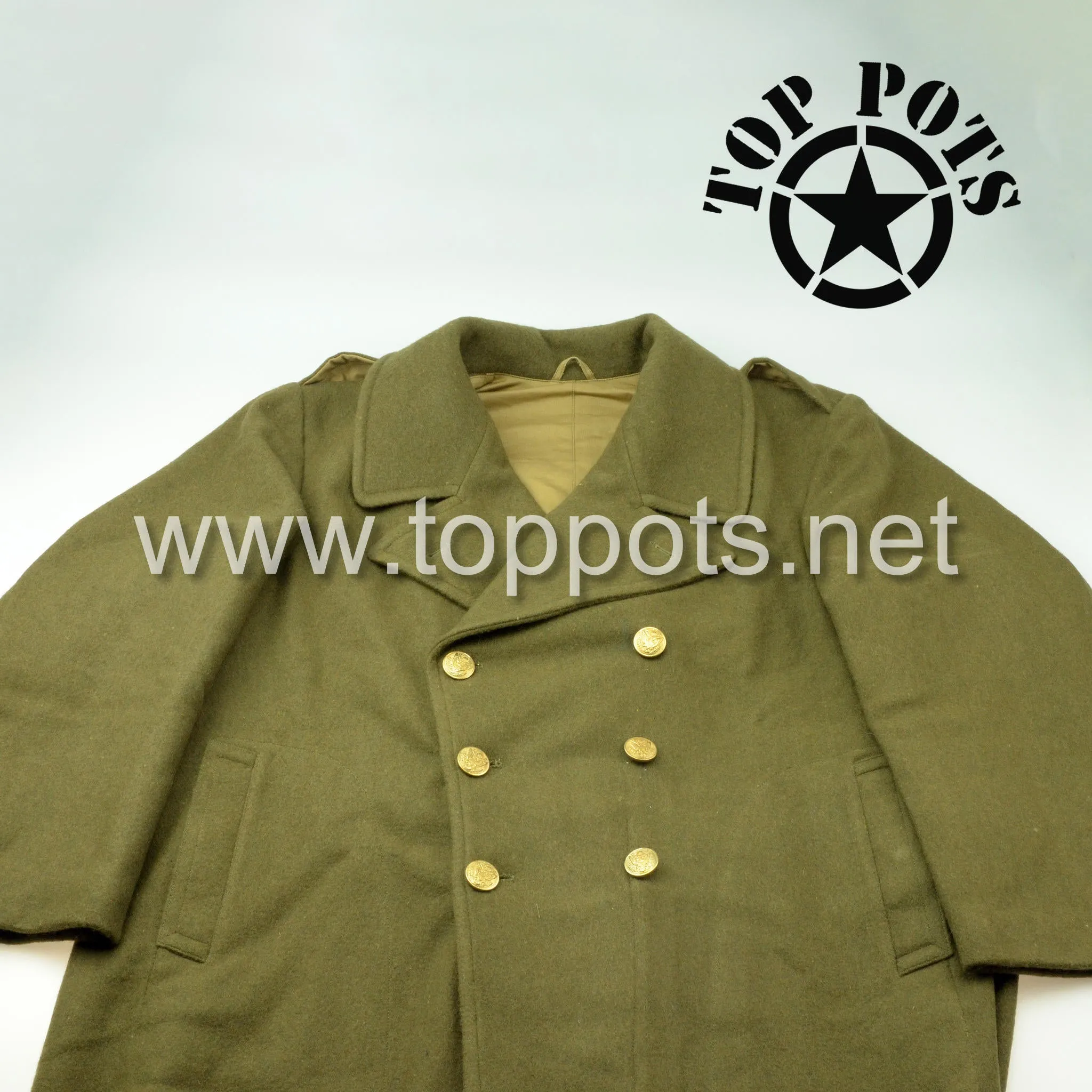 WWII US Army Reproduction M1939 Wool Enlisted Service Uniform Greatcoat Overcoat – Wool