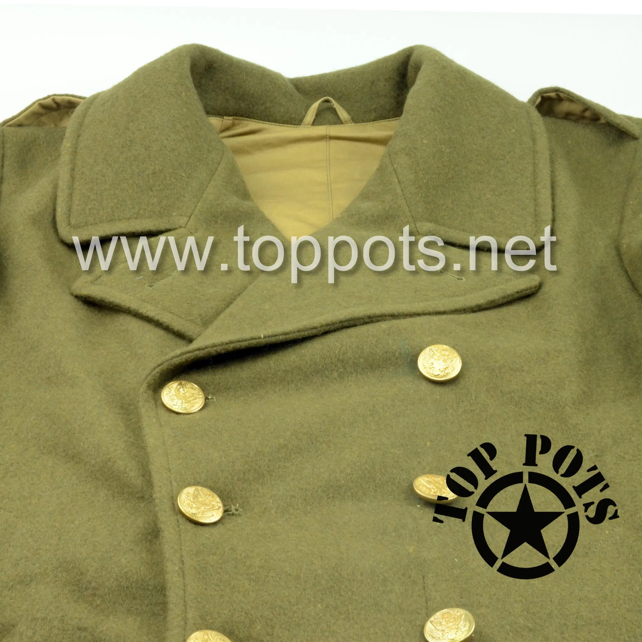 WWII US Army Reproduction M1939 Wool Enlisted Service Uniform Greatcoat Overcoat – Wool