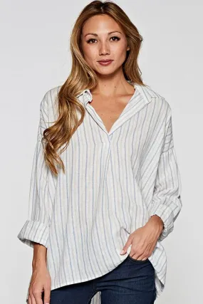 Yarn Dye Striped Tunic Top