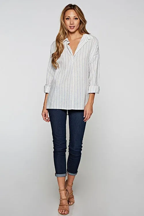 Yarn Dye Striped Tunic Top