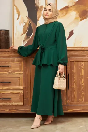 ZRF Women Buttoned Front Skirt Suit - Emerald - Vaciamadrid